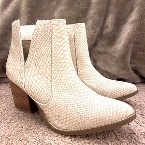 Snakeskin booties
